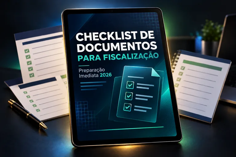 Mockup do Checklist de Documentos para Fiscalização 2026