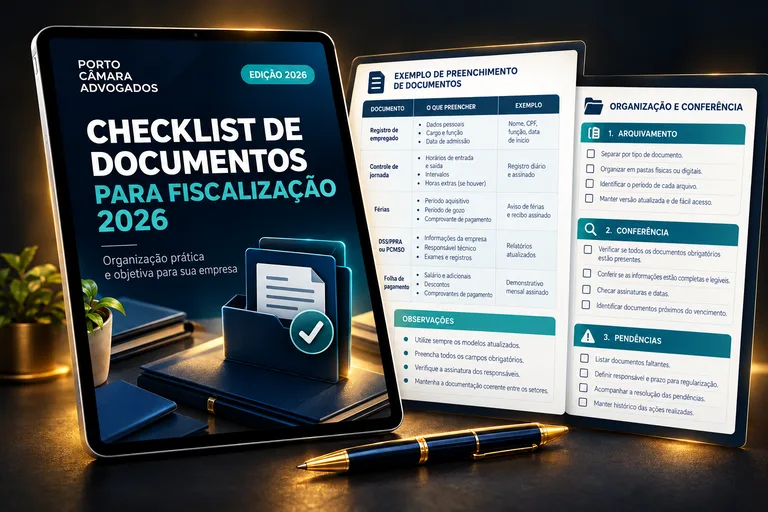 Mockup das instruções curtas de preenchimento e arquivamento